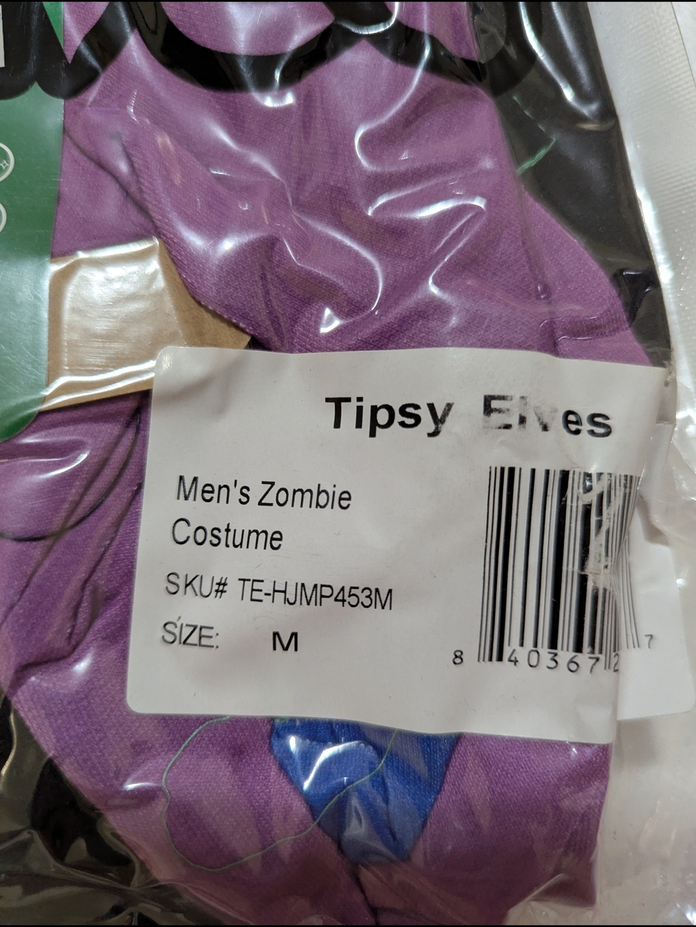 Tipsy Elves Purple and Green Men’s Costume Packaged